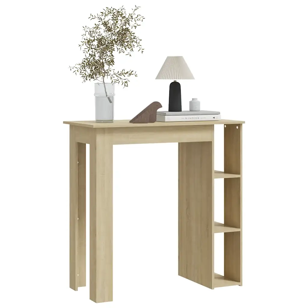 Tavolino da Bar con Ripiani Sonoma 102x50x103,5cm in Truciolato 809461