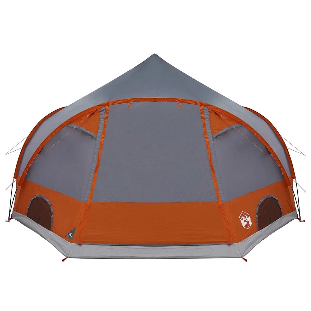 Tenda a cupola per 4 persone con tetto-Tenda da campeggio Grigio e arancione 329887