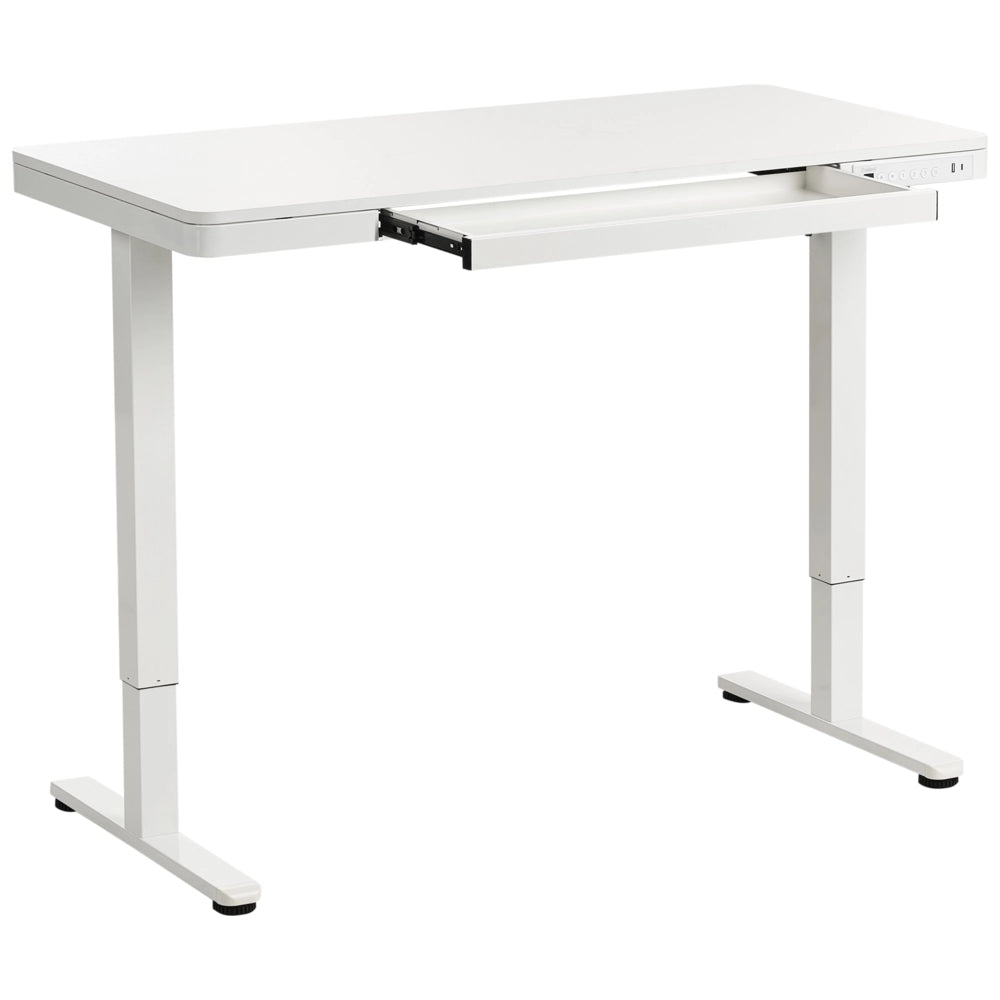 Scrivania regolabile con struttura in acciaio bianco e gambe 120 x 60 Stand and Sit Home Office Stand and Sit Design scandinavo