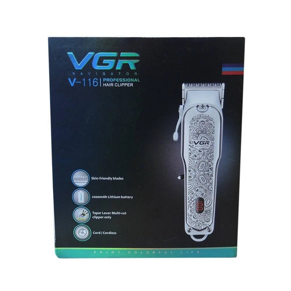 Rasoio Professionale Taglia Capelli Regola Barba Ricaricabile Display Vgr V-116
