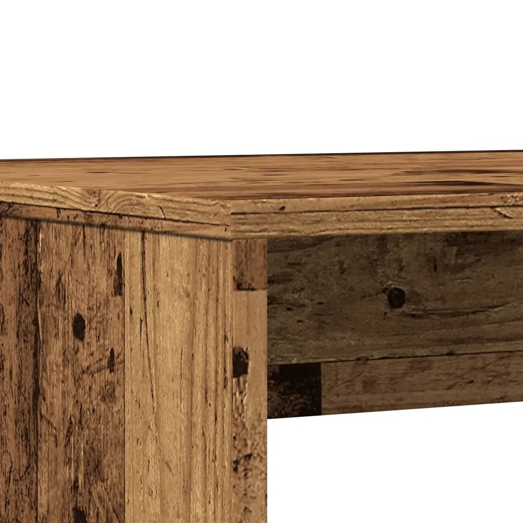 Set Tavolo da Pranzo e Panche 3 pz Legno Antico in Truciolato 855538