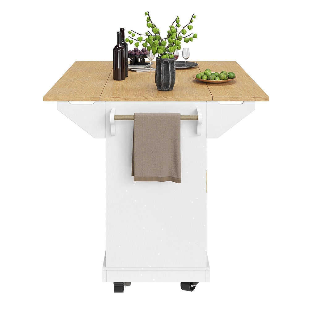 Isola cucina estendibile - Xylo - 120x40x95cm nero/bianco