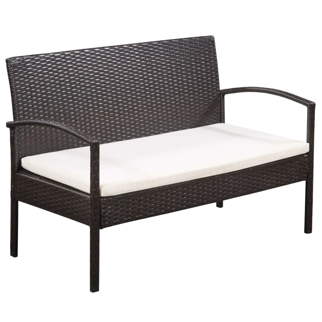 Set Divani da Giardino 5 pz | Set Salotto da Giardino con Cuscini in Polyrattan Marrone