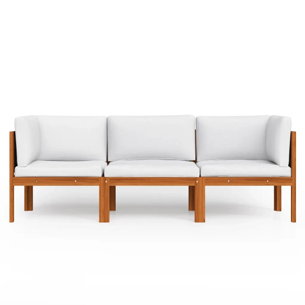 Divano da Giardino a 3 Posti con Cuscino in Legno di Acacia cod mxl 44111