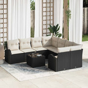 Set Divano da Giardino Nero 55 x 55 x 37 cm polyrattan 3345977