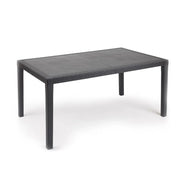 Tavolo rettangolare Prince effetto rattan antracite cm 150x90x72h