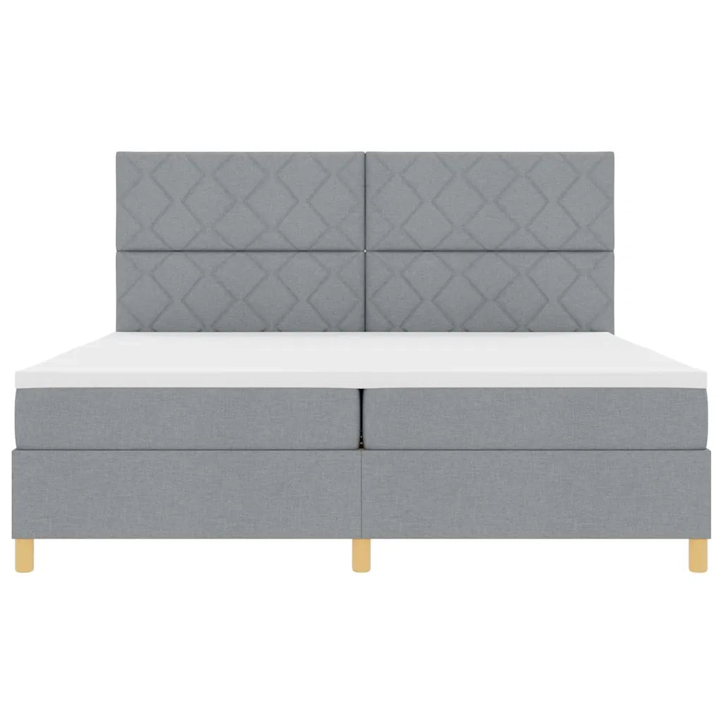 Letto a Sorgente LED Grigio chiaro 200 x 200 cm Tessuto 3343201