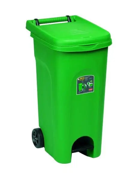 Pattumiera ruote/pedale lt.80 3 colori Size: VERDE