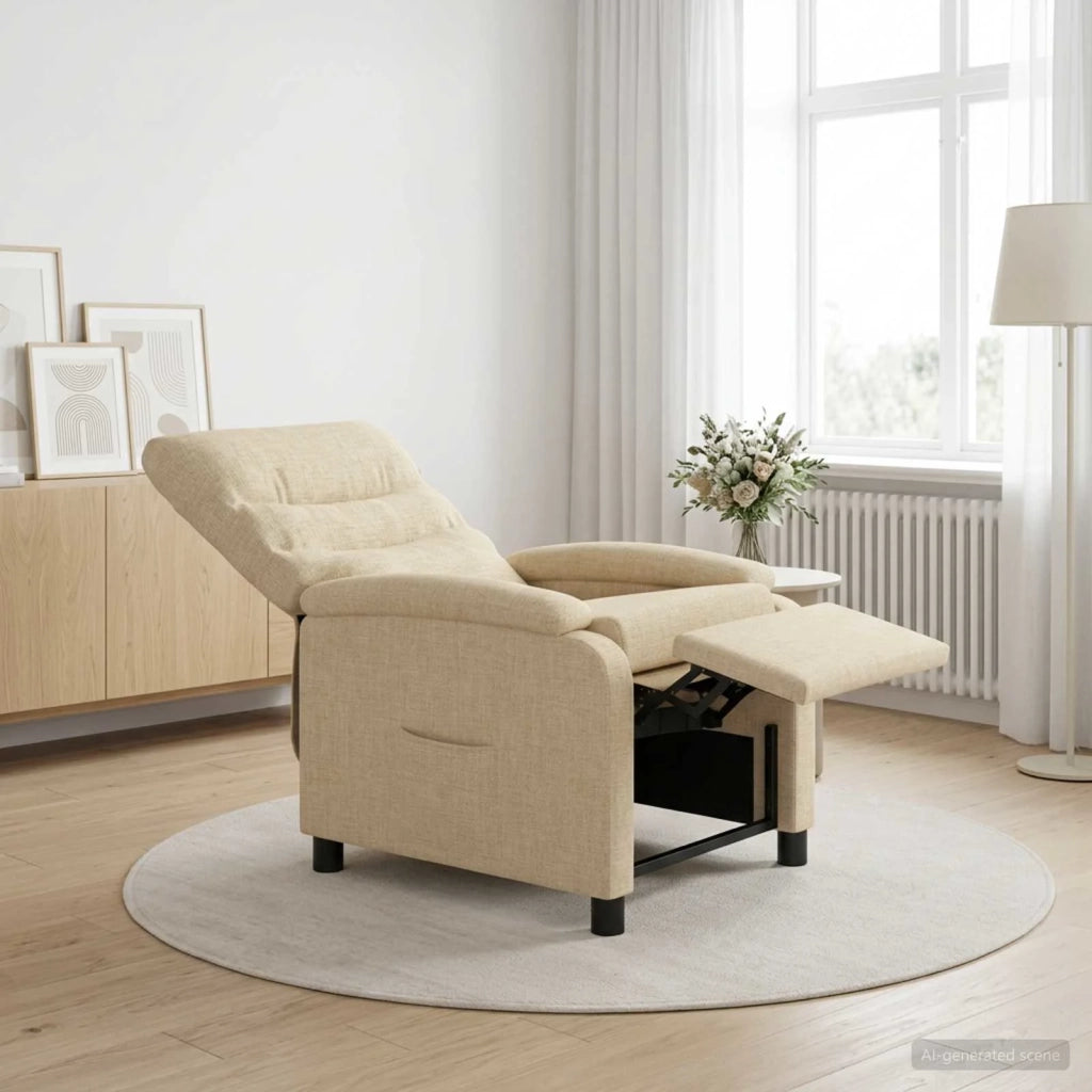 Divano Sedia-Poltrona reclinabile Crema Tessuto 122000