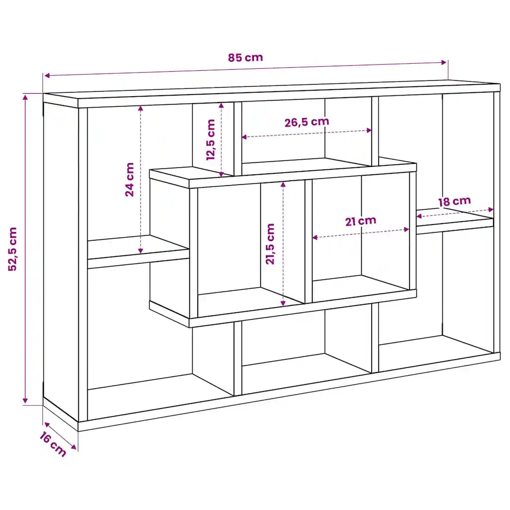 Scaffale a Parete Legno Antico 85x16x52,5 cm Legno Multistrato CFW4367606