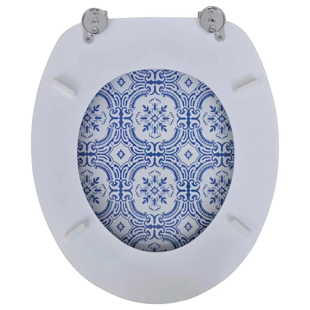 Tavolette WC con Coperchi 2 pz in MDF Design Porcellana 275917
