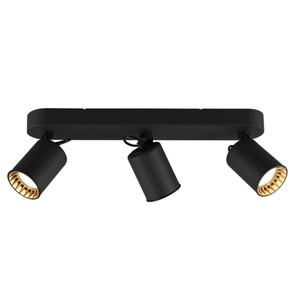 Faretto da soffitto Pago nero 3xGU10 orientabile Trio