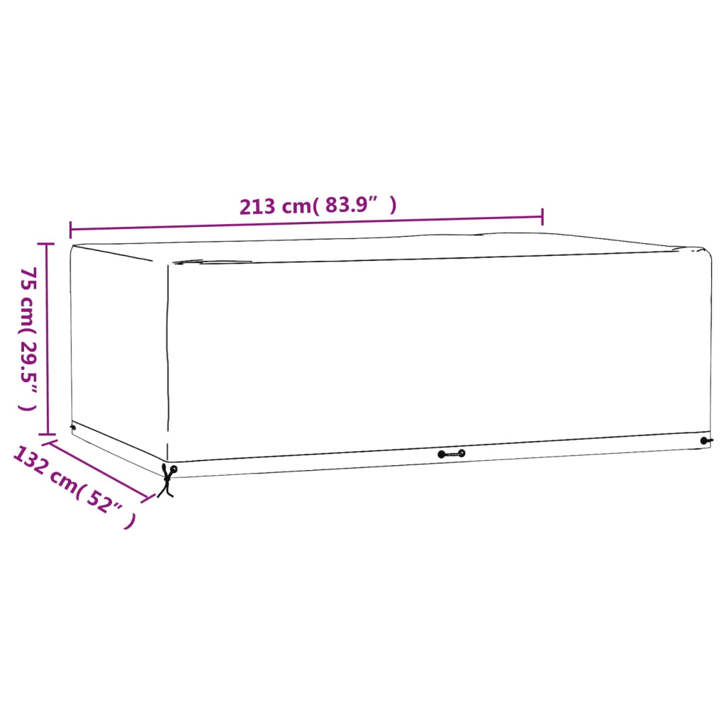 Copri Mobili Giardino | Telone per mobili da esterni 2 pz 12Occhielli 213x132x75cm Rettangolare