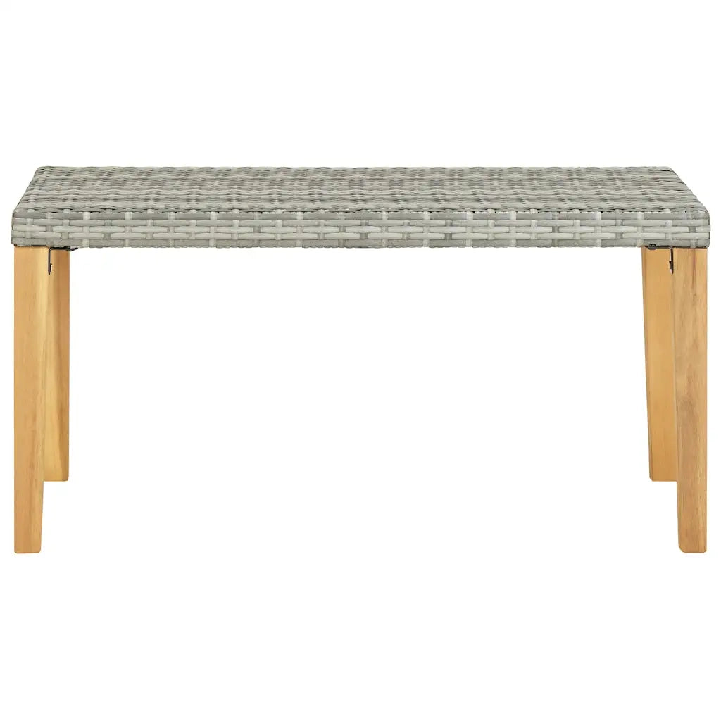 Panchina da Giardino | Panca da Giardino 120 cm Grigia Polyrattan e Legno Acacia