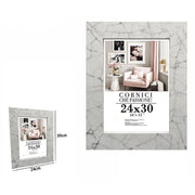 Trade Shop - Cornice Portafoto Quadri Tele Poster 24x30 Cm Modello Effetto Marmo Bianco 71656 -