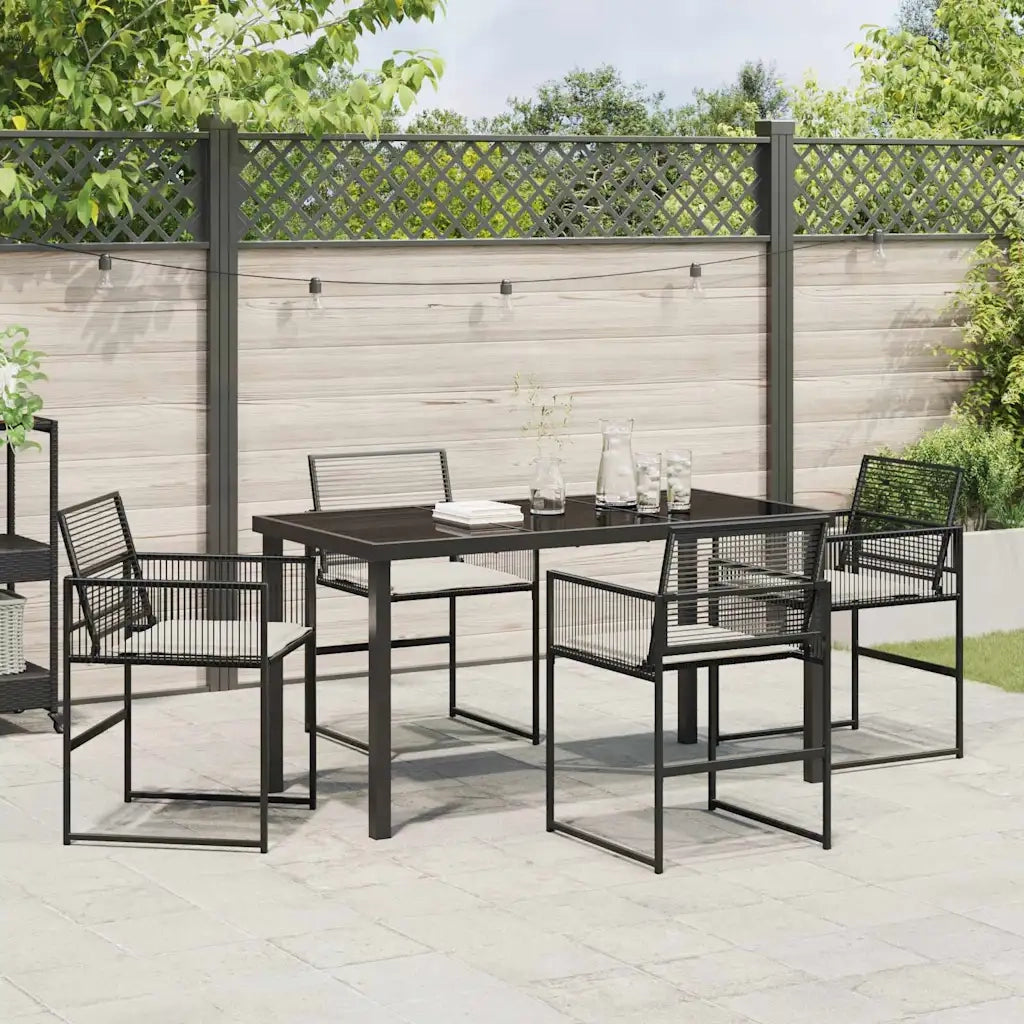 Set da Pranzo per Giardino 5 pcs Nero