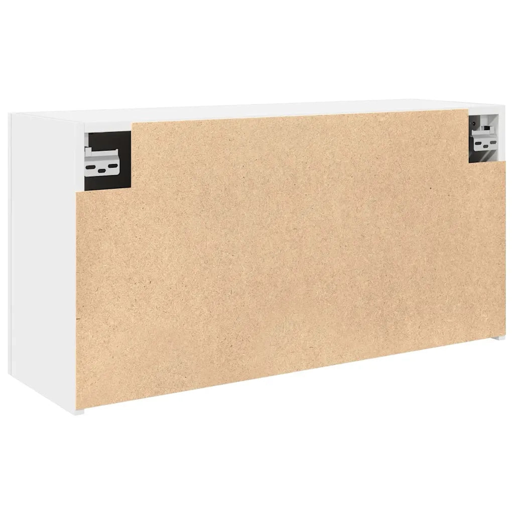 Mobiletto da bagno a parete dal design minimalista pratico per riporre oggetti 80 x 25 x 40 cm legno composito bianco 02_0051277