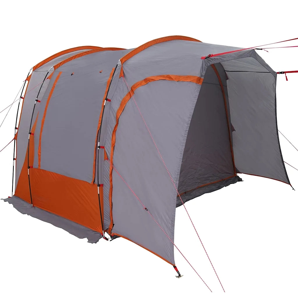 vidaXL Tenda da Campeggio 4 Persone Grigio e Arancione Impermeabile