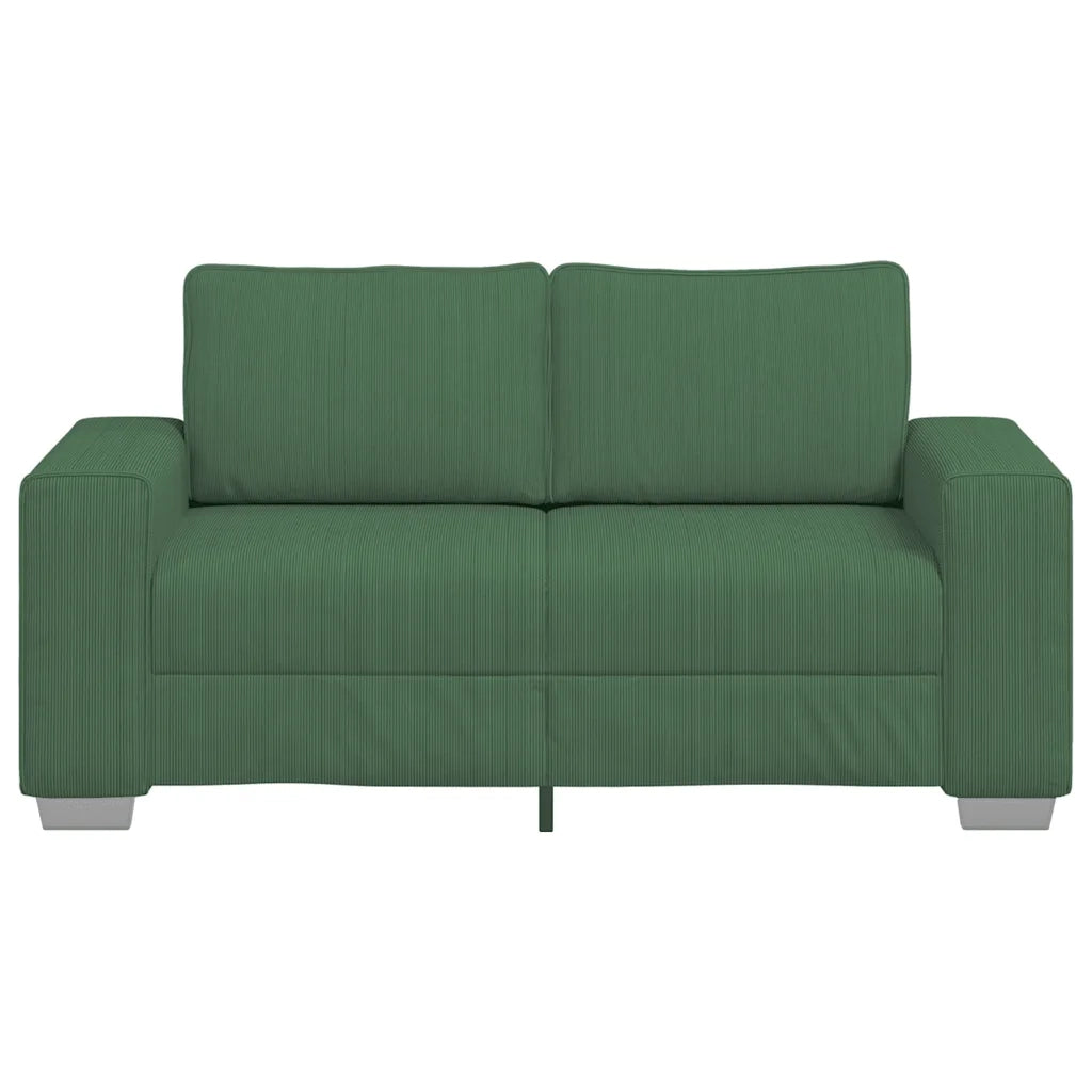 Divano Divanetto Verde Scuro 160x77x82cm Tessuto di Velluto a Coste 4105197
