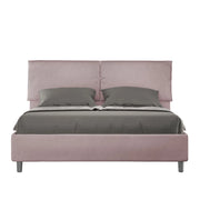 BS COM Letto matrimoniale con rete imbottito 160x210 microfibra glicine