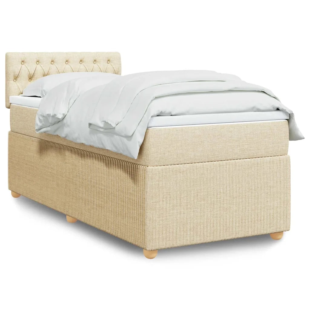 Giroletto a Molle con Materasso Crema 80x200 cm inTessuto 3287295