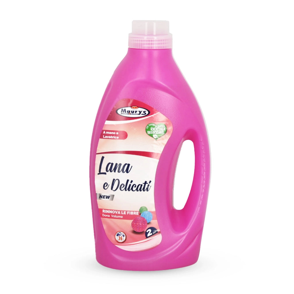 MAURY'S DETERSIVO LIQUIDO PER BUCATO IN FORMATO DA 2 LITRI LANA E DELICATI 36 LAVAGGI