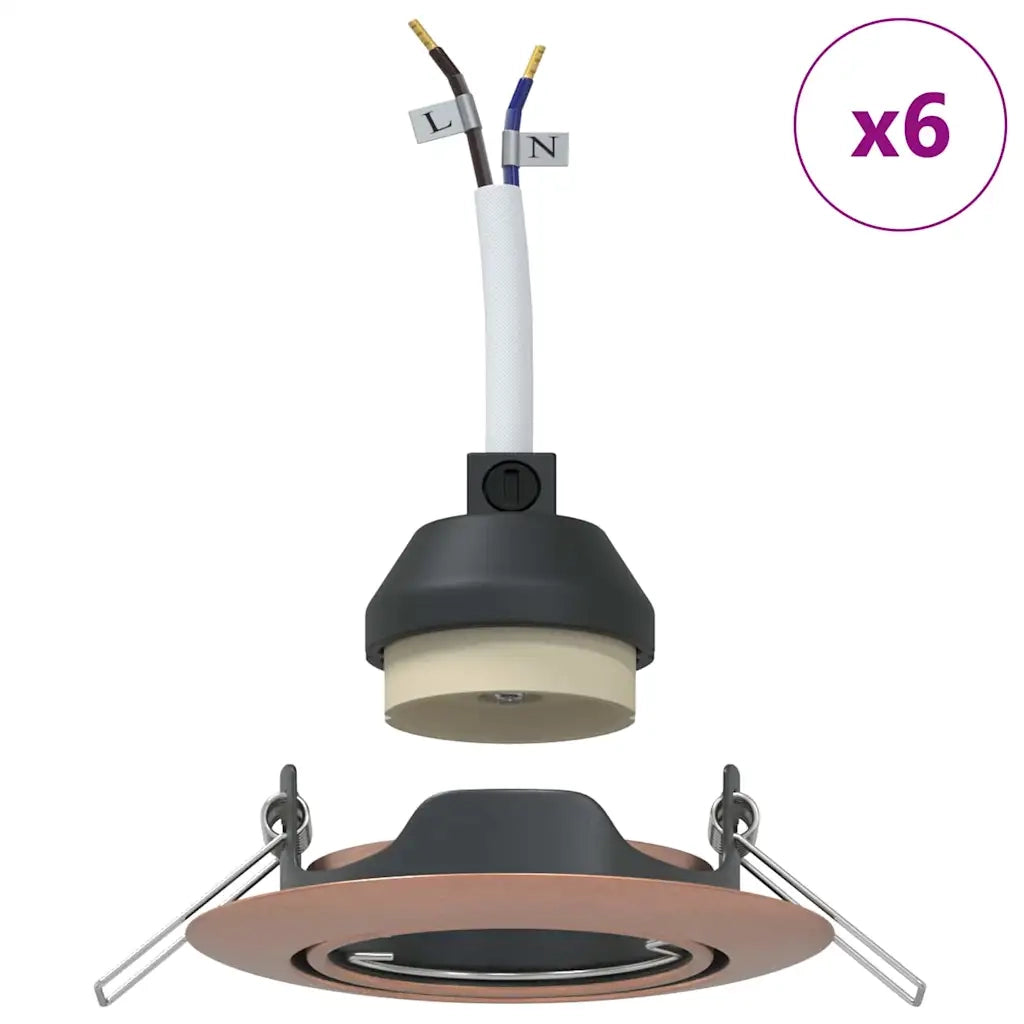 Spotlight 6 pz Rame 9 x 9 x 2.5 cm Metallo CFW5731846