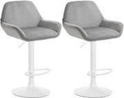 Set di 2 sgabelli da bar Braga velluto bianco 6