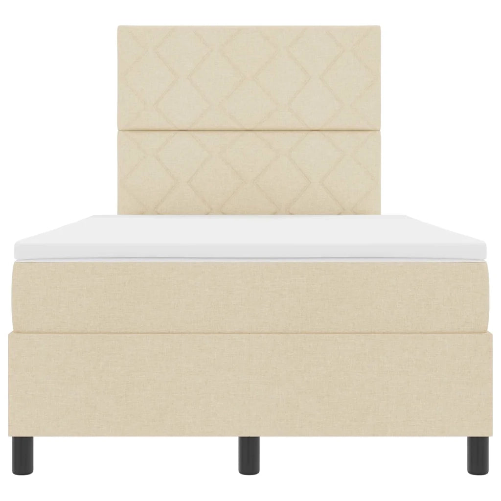 Letto a molle con materasso con led Crema 120 x 200 cm Tessuto 3342940