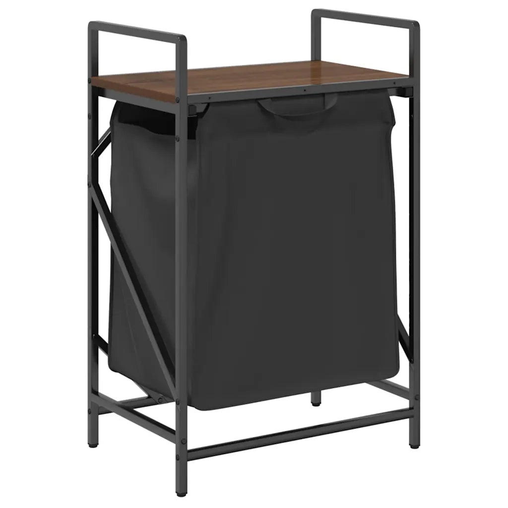 Cesto della Biancheria 1 Scomparto con Ripiano Rovere Marrone CFW2653465
