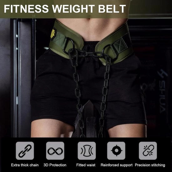 Accessori Fitness per Bodybuilding - Rastrematore e Rastrematore e Rastrematore con Catena - Adatto per Uomini e Donne - Nero/Verde - Accessori per Fitness e Bodybuilding - Allenamento con Sbarre per Palestra in Casa
