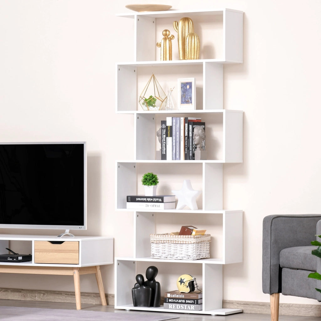 Libreria di Design Mobili Ufficio Scaffale in Legno 80x24x191 cm Bianco