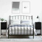 vidaXL Armadio da Notte con cassetto 2 pcs Rovere nero 32 x 42 x 70 cm