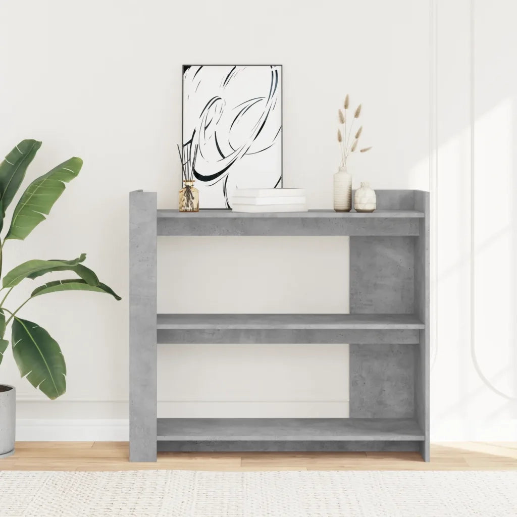 Tavolino Consolle-Tavolino da soggiorno-Tavolo Grigio Cemento 100x35x90 cm in Multistrato 323931