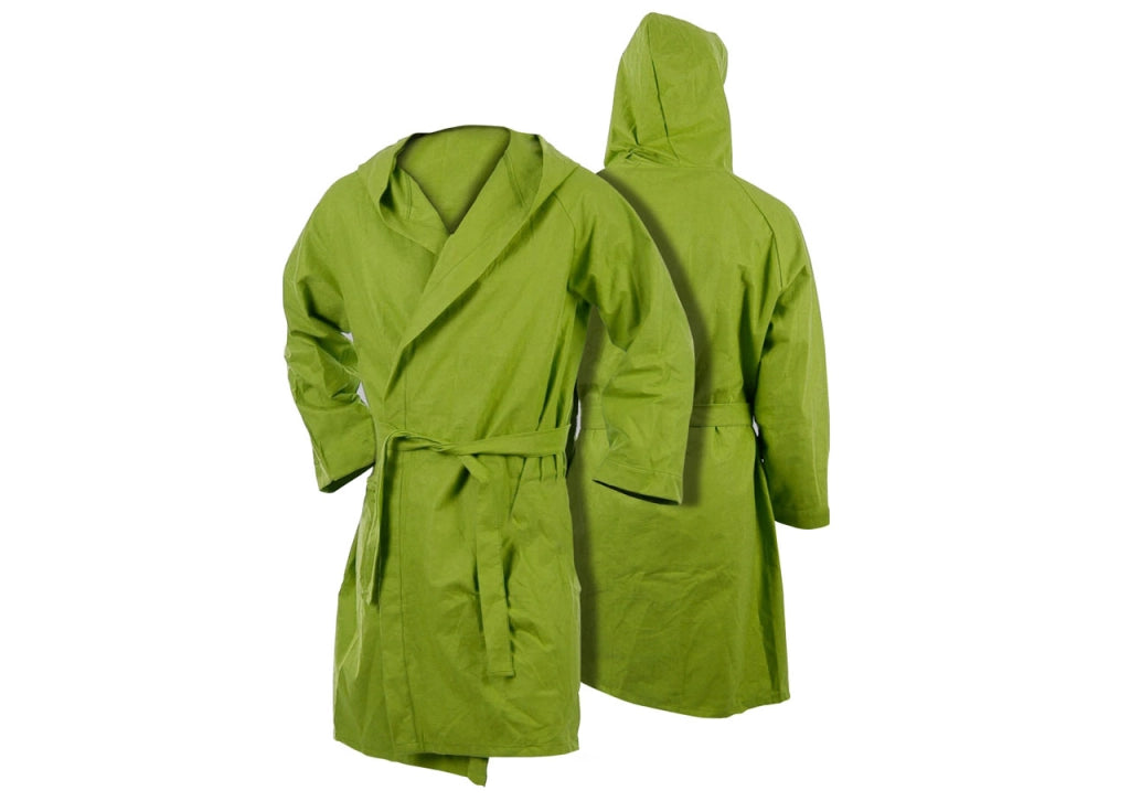 Accappatoio Con Cappuccio In Microfibra Taglia Adulto Unisex In Tinta Unita - M - Verde