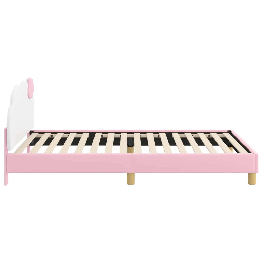 Struttura letto Bambini | Letto Infantile | Lettino con testata Rosa 90 x 200 cm PU