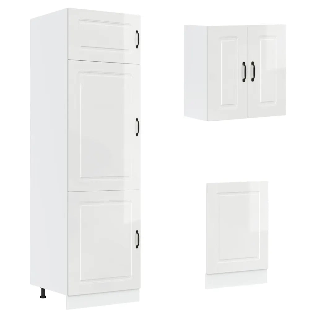 Set Mobili da Cucina 8 pz Porto Bianchi Lucido in Truciolato 3314813