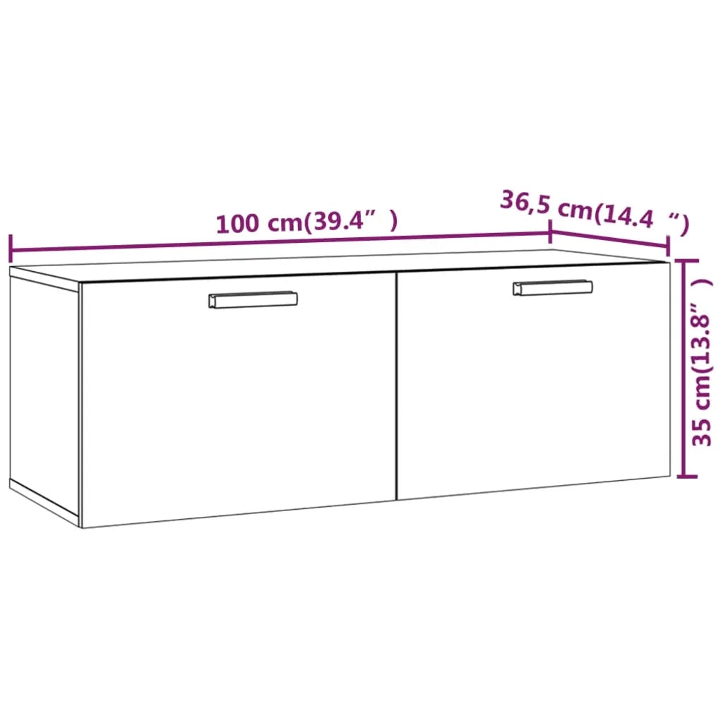 Mobile Pensile Rovere Sonoma 100x36,5x35 cm Legno Multistrato