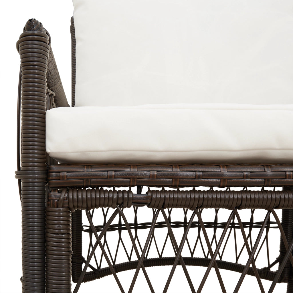 Sedia da Giardino con Cuscini Marrone 60x70x78 cm Polyrattan