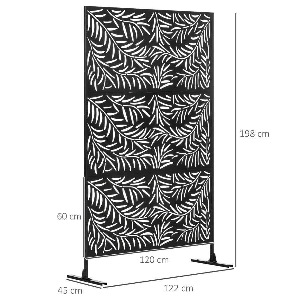 Paravento da Esterno in Acciaio ¨C Zephmum ¨C Nero 122x45x198 cm