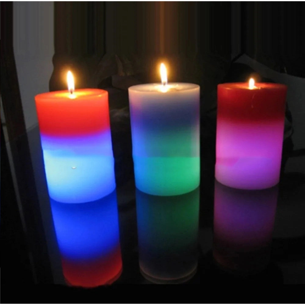 Trade Shop - Candela Di Cera Magica Si Illumina Quando Accesa Con Fiamma Reale Luce Continua 6 Colori -