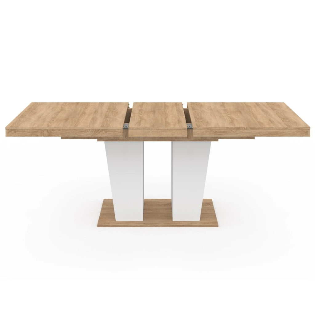 IDMarket - ELIAD tavolo da pranzo rettangolare allungabile 6-10 persone legno e bianco 160-200 cm