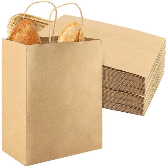 Confezioni regalo 60 pezzi - Borse di carta 21 x 11 x 27 cm - Carta forte - Maniglia robusta - Spessore aumentato - Per regali