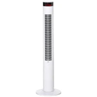 Ventilatore a Colonna con 3 Velocità e 4 Modalità, Timer di 12h, Pannello LED e Telecomando, Bianco