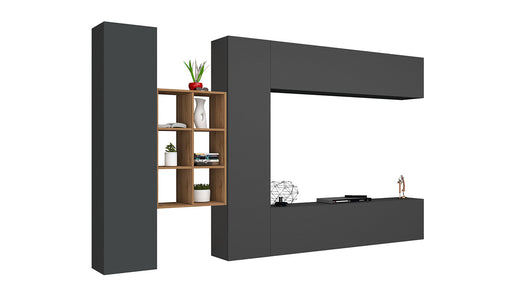 Parete Attrezzata Soggiorno 320x30x180 cm Maruska n°20 Grigio Antracite Opaco