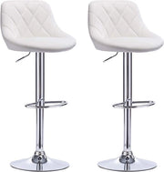 Bar con schienale ergonomico - con seduta regolabile in altezza - altezza seduta 60 - 82cm - colore bianco - set da 2 pezzi - cucina e bar