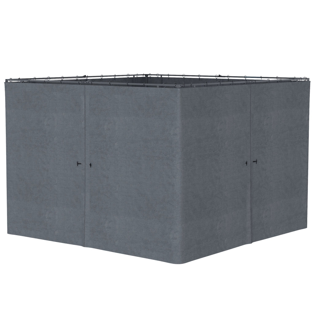 Pavillon da giardino 4 paroi rigido protezione pioggia vento sole ¨C zephmum ¨C grigio 300x300 cm