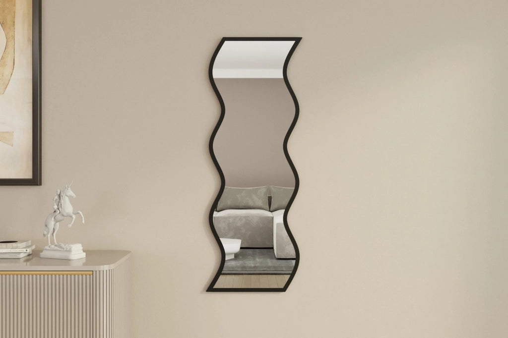 Metonoka, Specchio Forma Rettangolare, 40x120h cm Nero