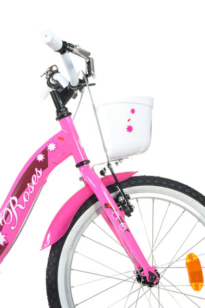 SCH ROSES 20", bicicletta per bambini, bici bambina, adatta a bambini tra i 6 e i 10 anni, per altezza tra 120 e 155 cm,