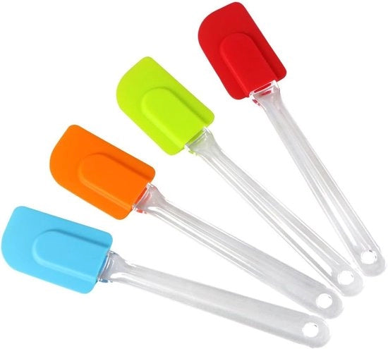 Set di 4 spatole in silicone - Resistente al calore - Ideale per cuocere e preparare - Progettazione senza giunzioni